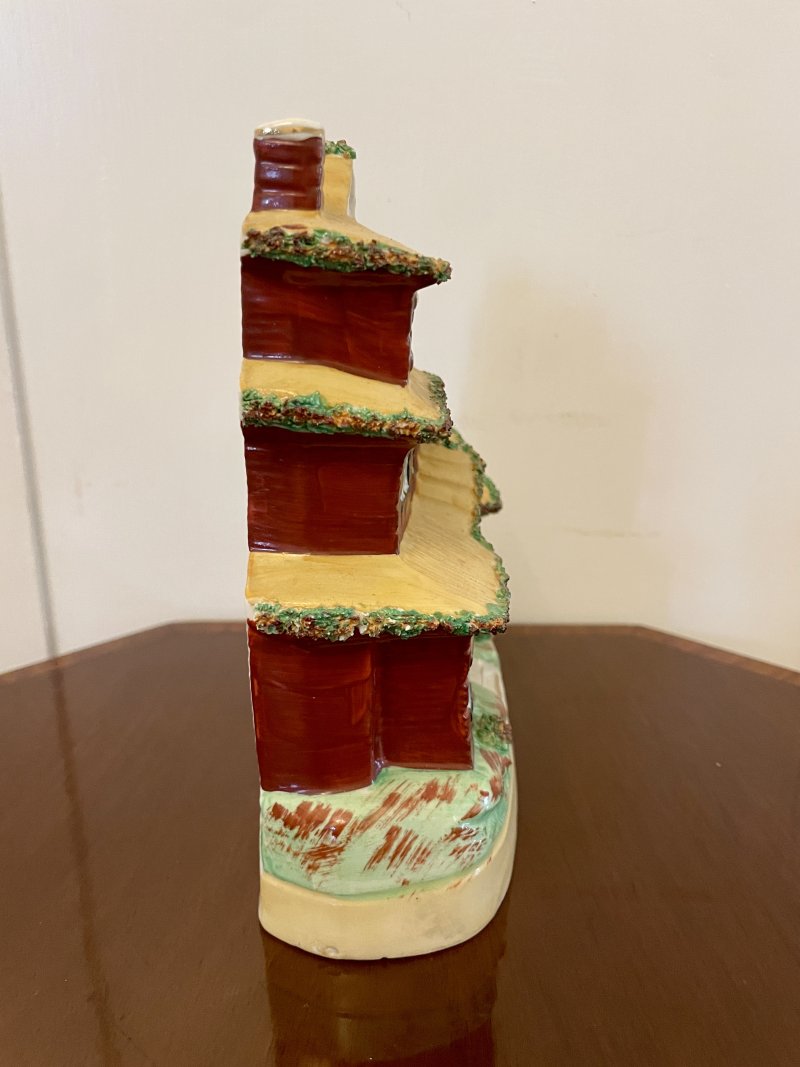 Antique Victorian Staffordshire Flatback House - Image 2